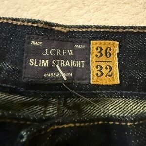 NWT MENS J CREW SLIM STRAIGHT JEANS. 36/32